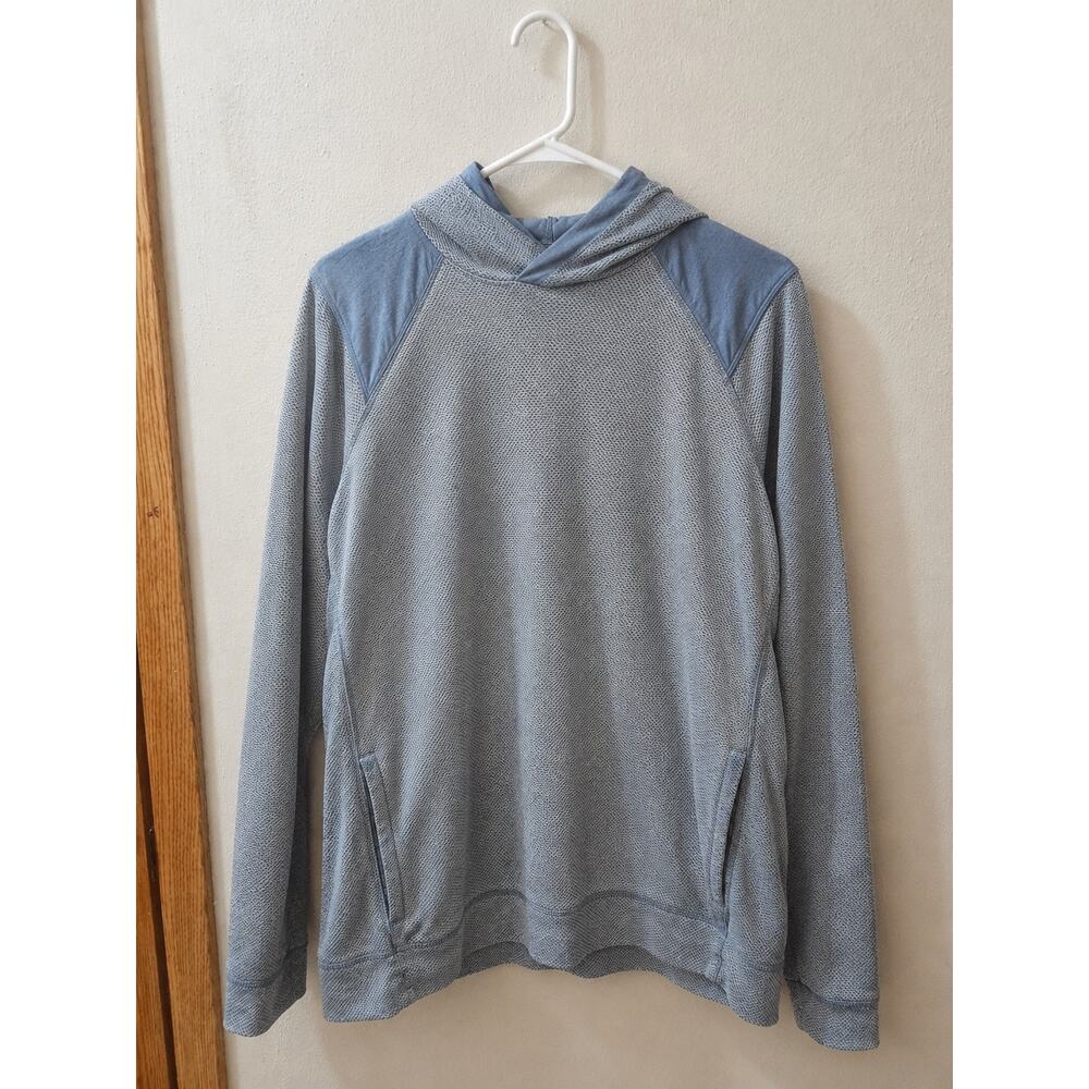 MTA Sport Gray Textured Performance Hoodie Men’s Medium